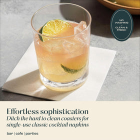 Servietto disposable napkins ideal for bars and cafes to simplify hosting.