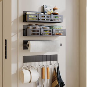 SETBAOO four-pack magnetic spice rack on fridge door boosts organization and cabinet space.