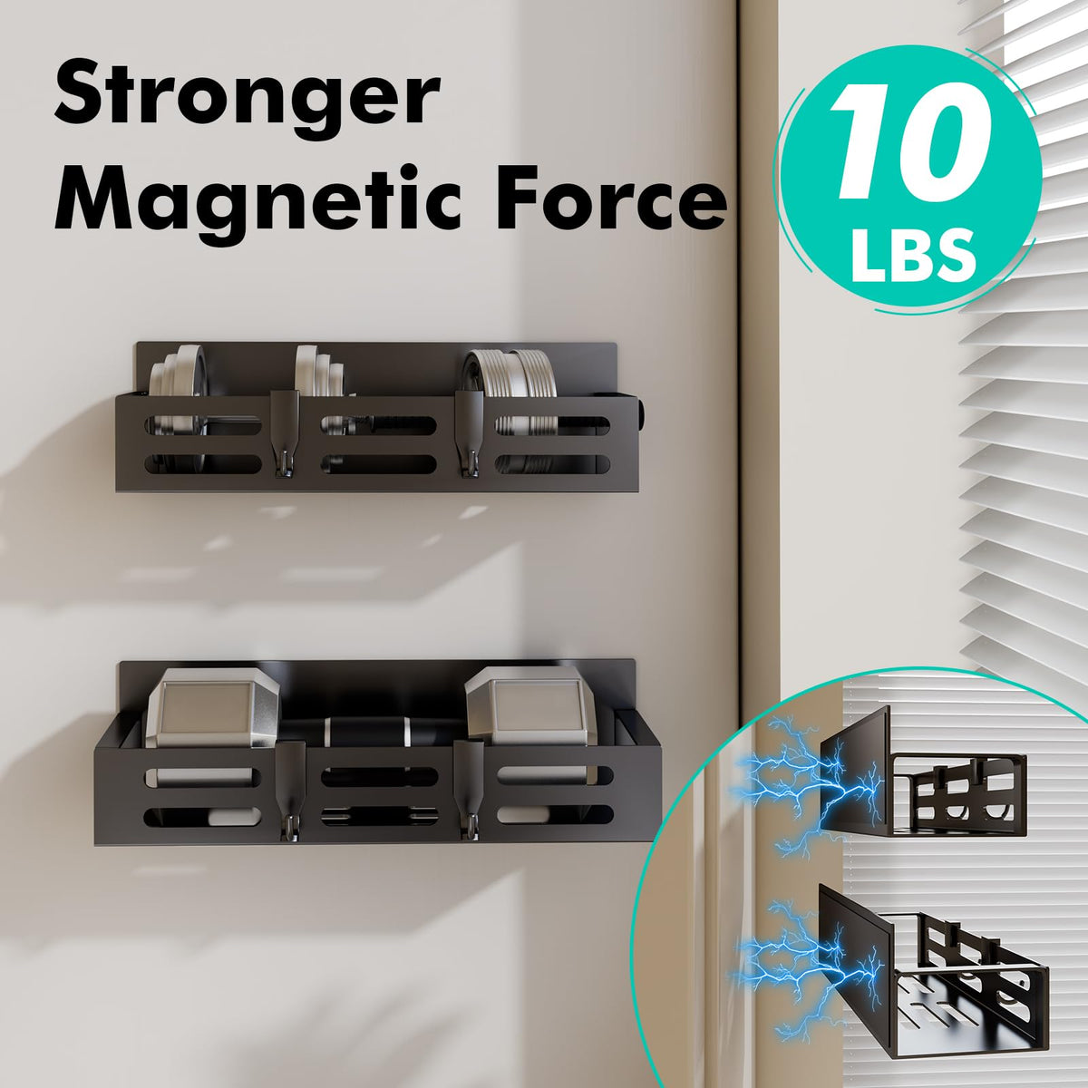 SETBAOO spice rack shows removable hooks for hanging tools and accessories.