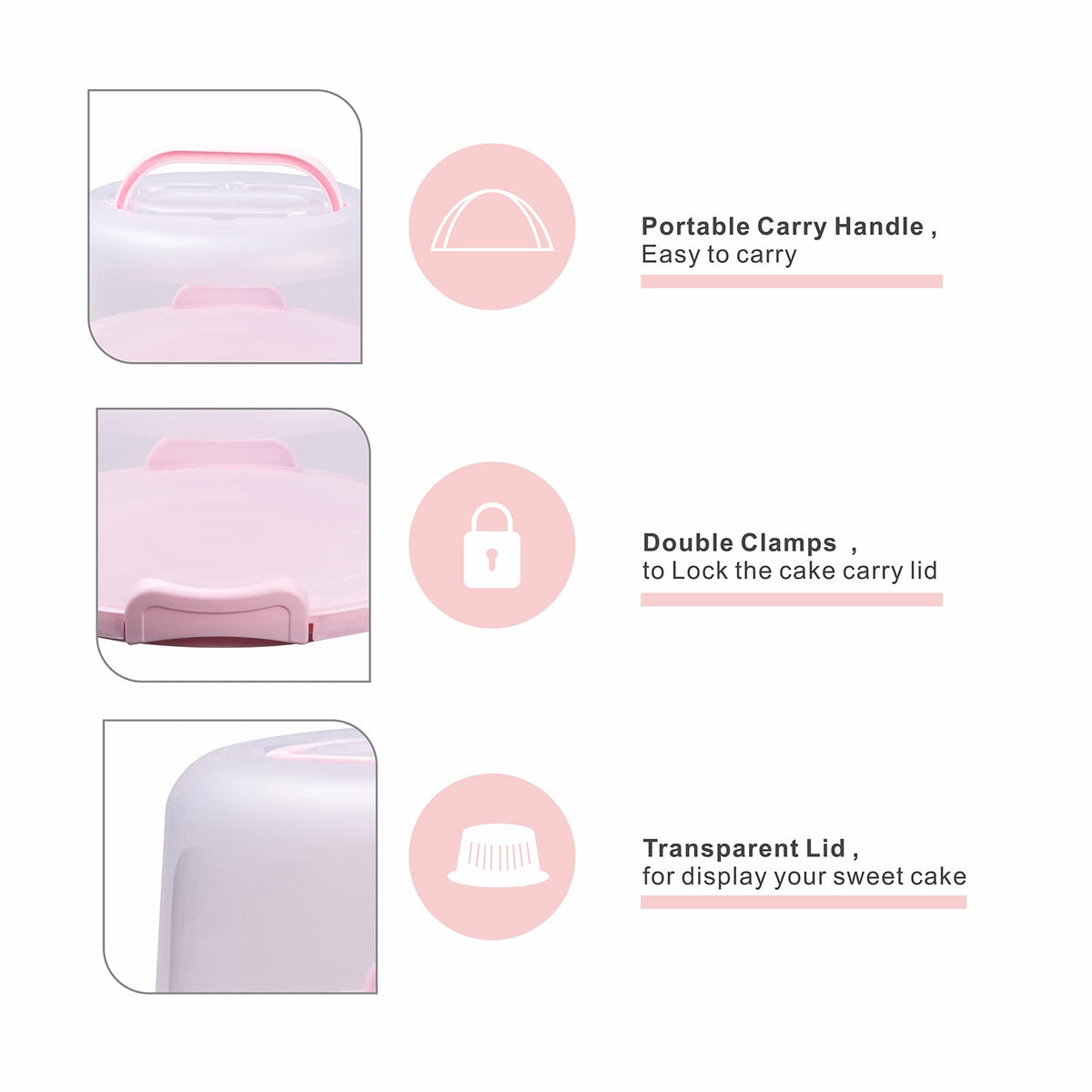 SETLUX lock system with three clamps prevents spills during transport.
