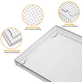 Mesh-design basket enabling 360-degree heat circulation for crisp results