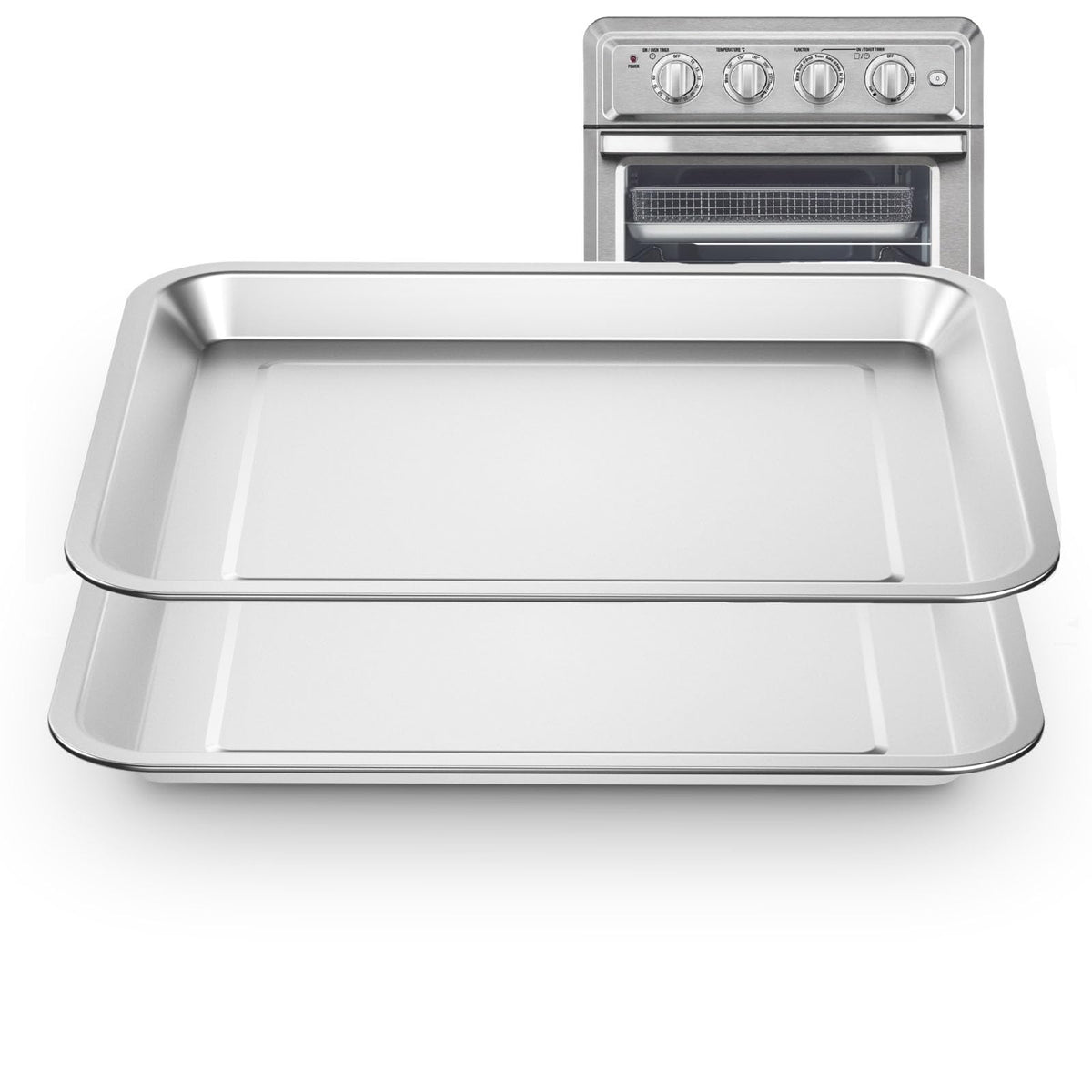 SettleDown air fryer tray, stainless steel 12.4 x 11 inches, ideal for even roasting