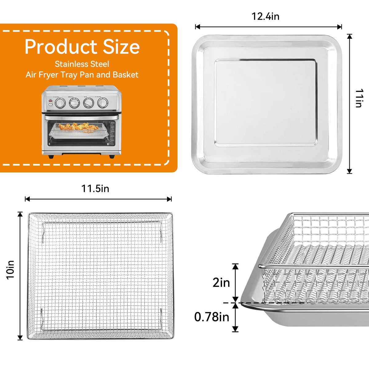 SettleDown air fryer tray, Cuisinart TOA-compatible, safe baking in toaster oven