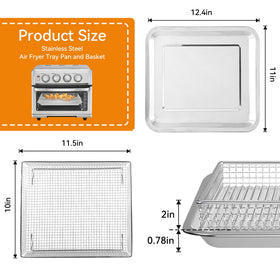 SettleDown air fryer tray, Cuisinart TOA-compatible, safe baking in toaster oven