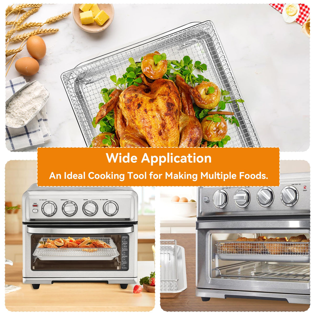 SettleDown mesh basket tray for versatile roasting and serving