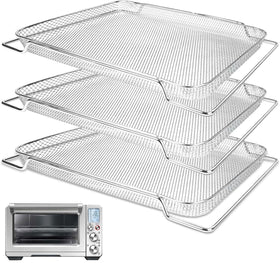 SettleDown Breville Pro mesh basket top view showing a 3-piece set for even cooking