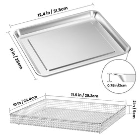 SettleDown stainless steel tray pan offers durability and high-temperature resistance.