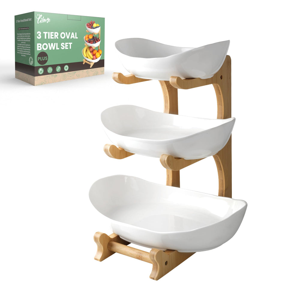 Seven Sparta Plus 3-tier fruit bowl on counter for organized produce.