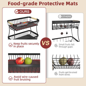 Sevenblue 2-Tier Large Fruit Basket movable-hooks allow flexible item placement