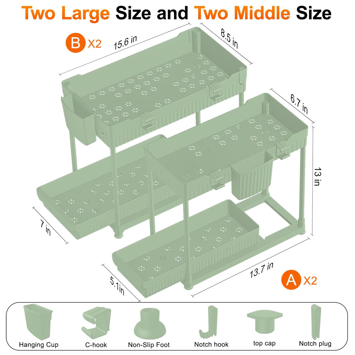 Sevenblue ABS material supports up to 40 lb for sturdy storage.