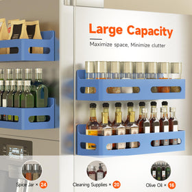 Sevenblue durable ABS material spice rack resists rust in kitchen.