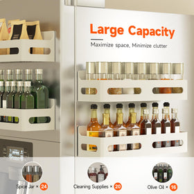 Sevenblue ABS material spice rack is rustproof and easy to clean.