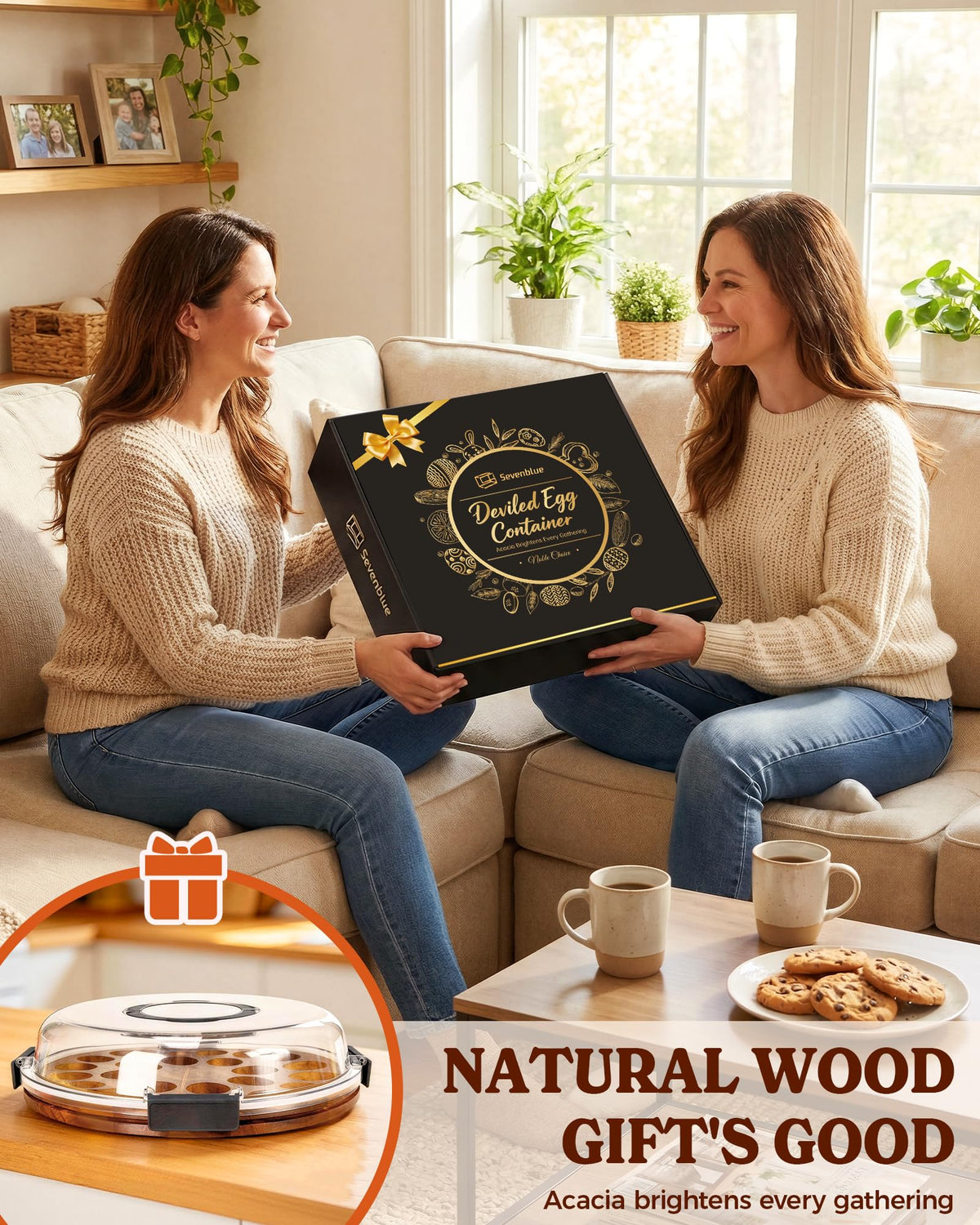 Sevenblue durable acacia wood surface adds rustic elegance and long lasting use