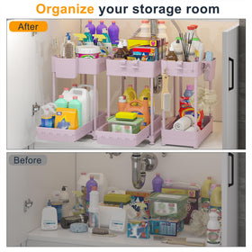 Sevenblue under-sink organizer with accessories keeps frequently used items at hand
