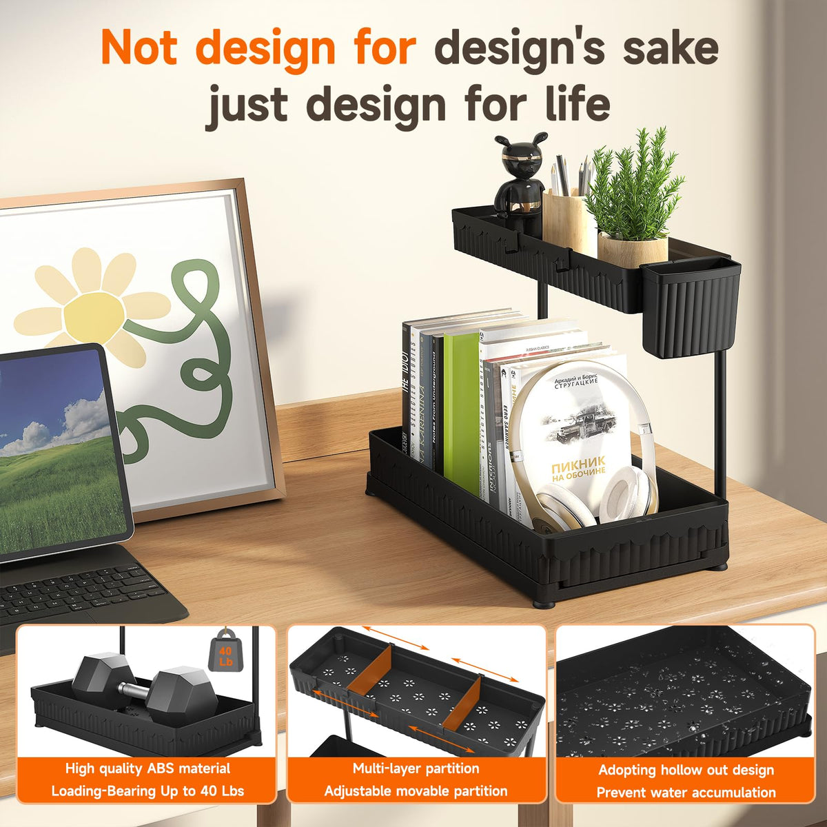 Sevenblue anti-slip foot pads stabilize the unit for steady under-sink use.