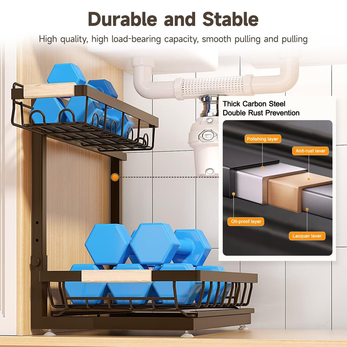 Sevenblue baked-finish surface resists rust and stains for easy cleaning