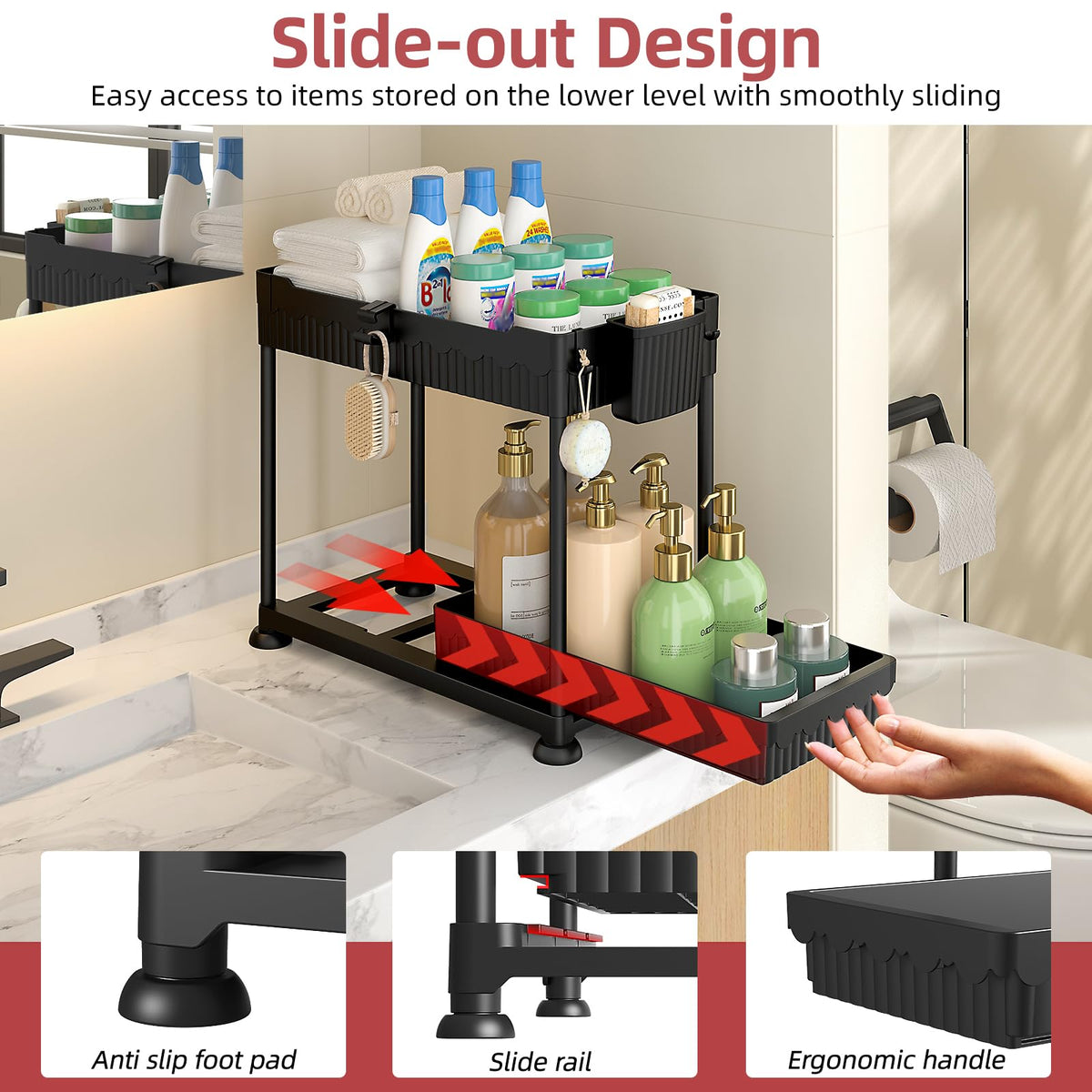 Sevenblue storage-baskets for bathroom and kitchen offering flexible large and medium storage
