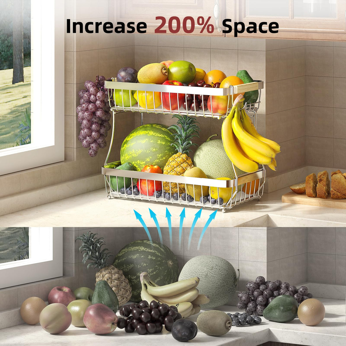 Sevenblue elegant centerpiece for kitchen counters or dining tables.