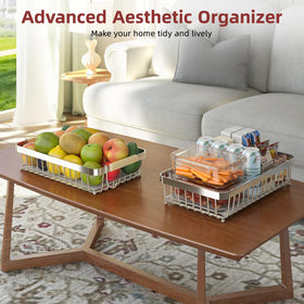 Sevenblue countertop setup demonstrates versatile storage for fruits and snacks.