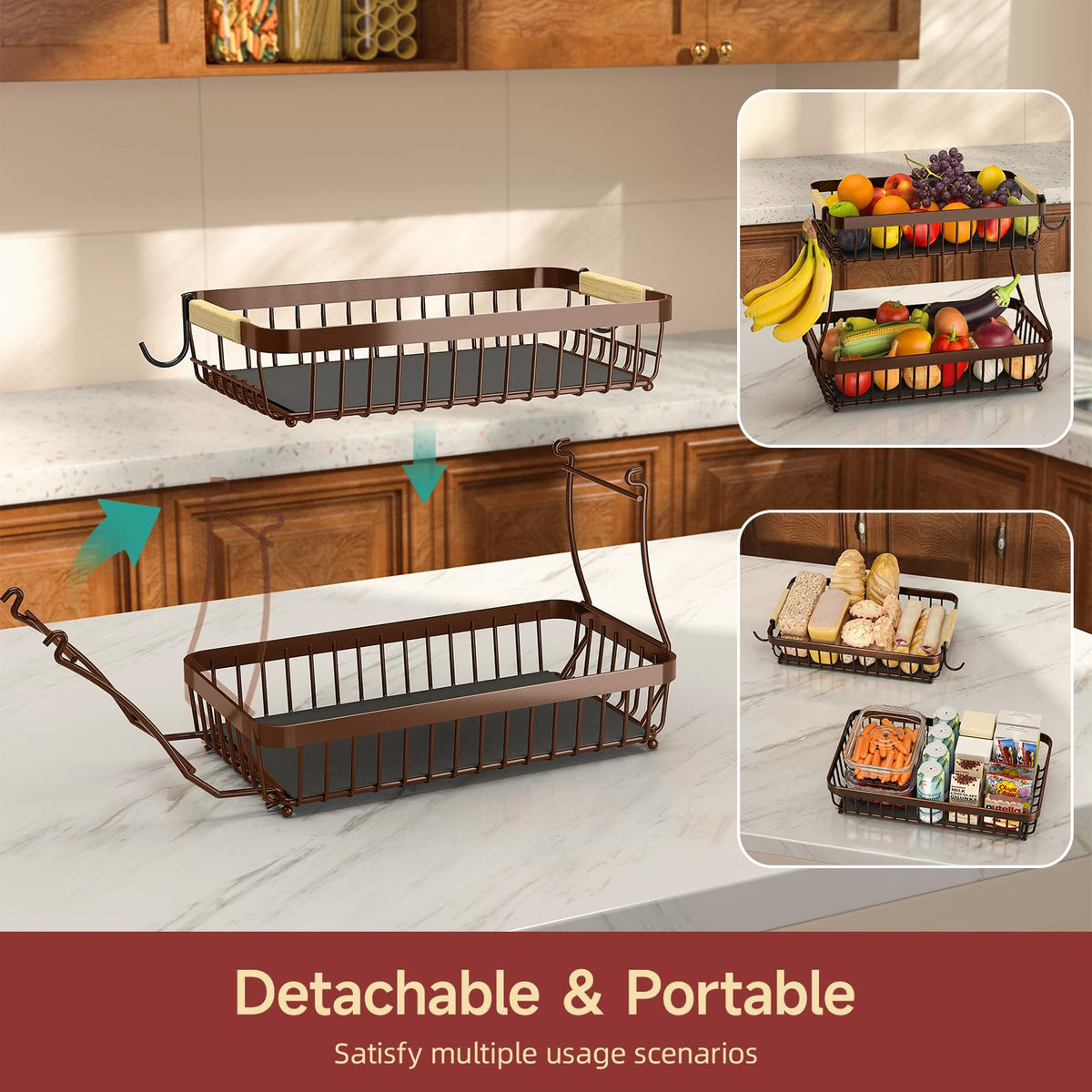 Sevenblue detachable metal bowl 2026 keeps fruit easy to access.