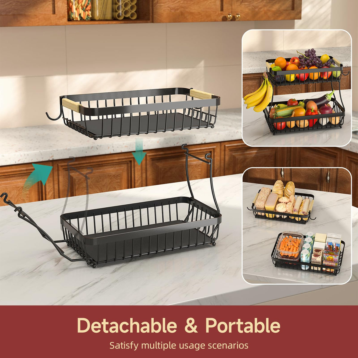Sevenblue detachable metal fruit bowl design ideal for gifting or storage