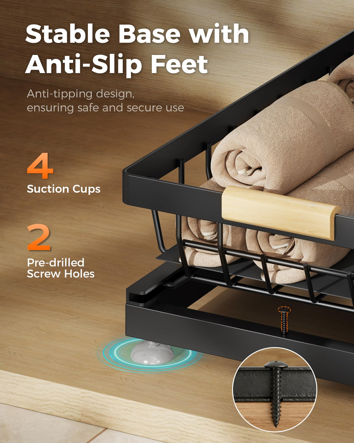 Sevenblue easy-install under-sink organizer with quick setup