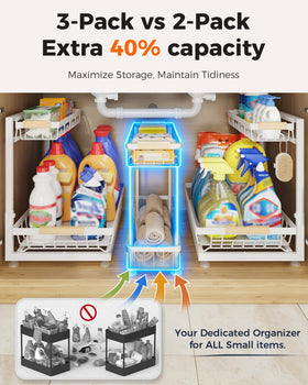 Sevenblue under-sink extra small basket adds compact storage in tight spaces.