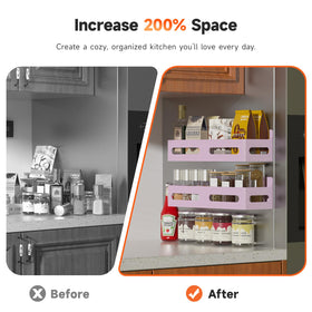 Sevenblue rack with four hooks adds extra storage for small kitchen tools.