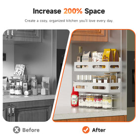 Sevenblue fridge spice rack with four hooks adds extra storage for small tools.