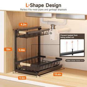 Sevenblue height-adjustable unit set between 11 and 13 inches in a cabinet