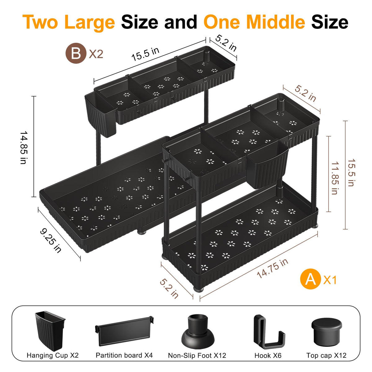 Sevenblue integrated hooks and cup holders boost versatile kitchen and bathroom storage.