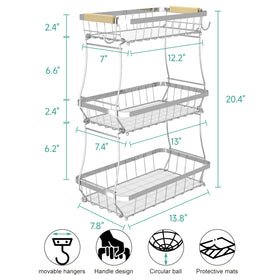Sevenblue large-capacity fruit basket ideal for apples and oranges on the counter