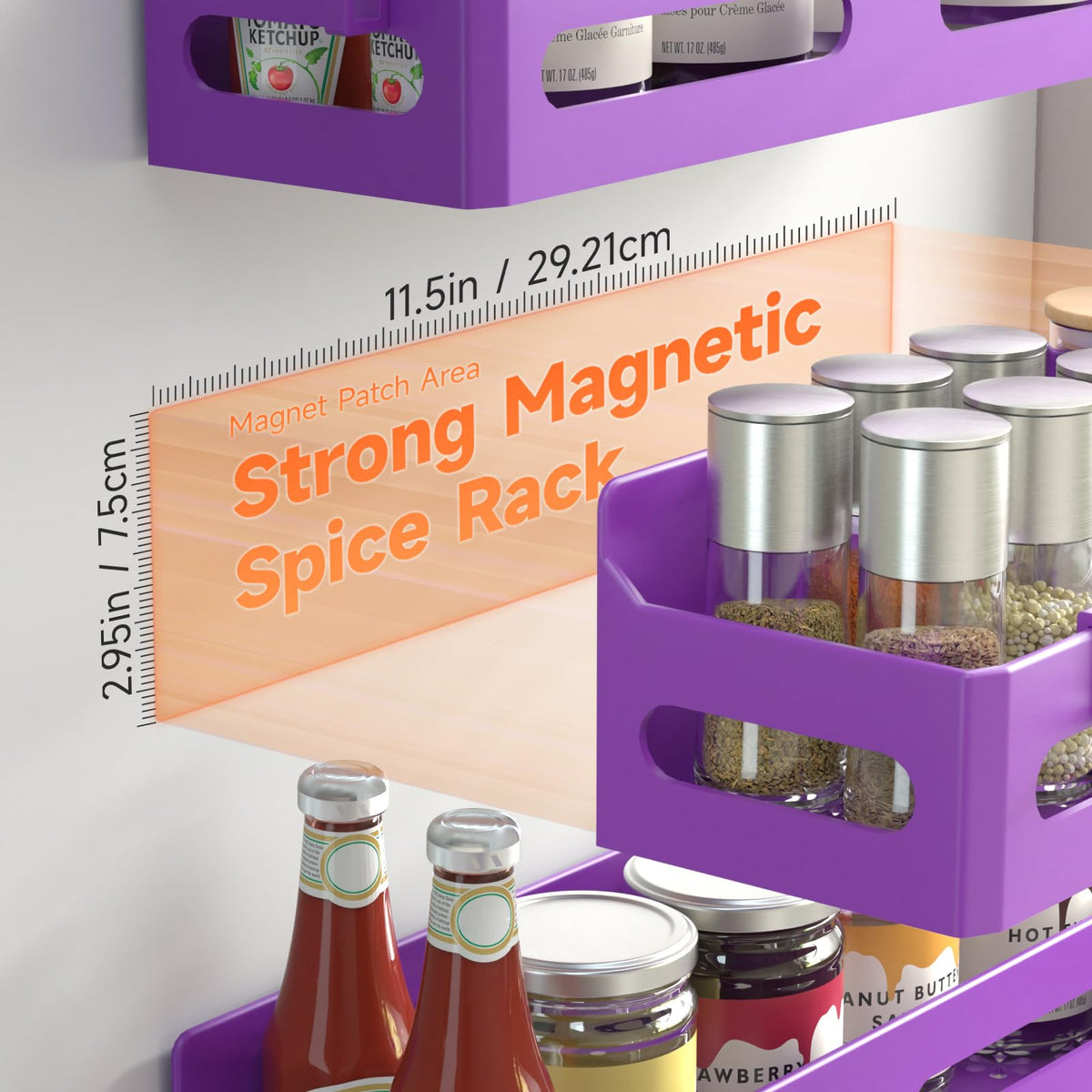 Sevenblue magnetic rack with four hooks adds extra storage for utensils