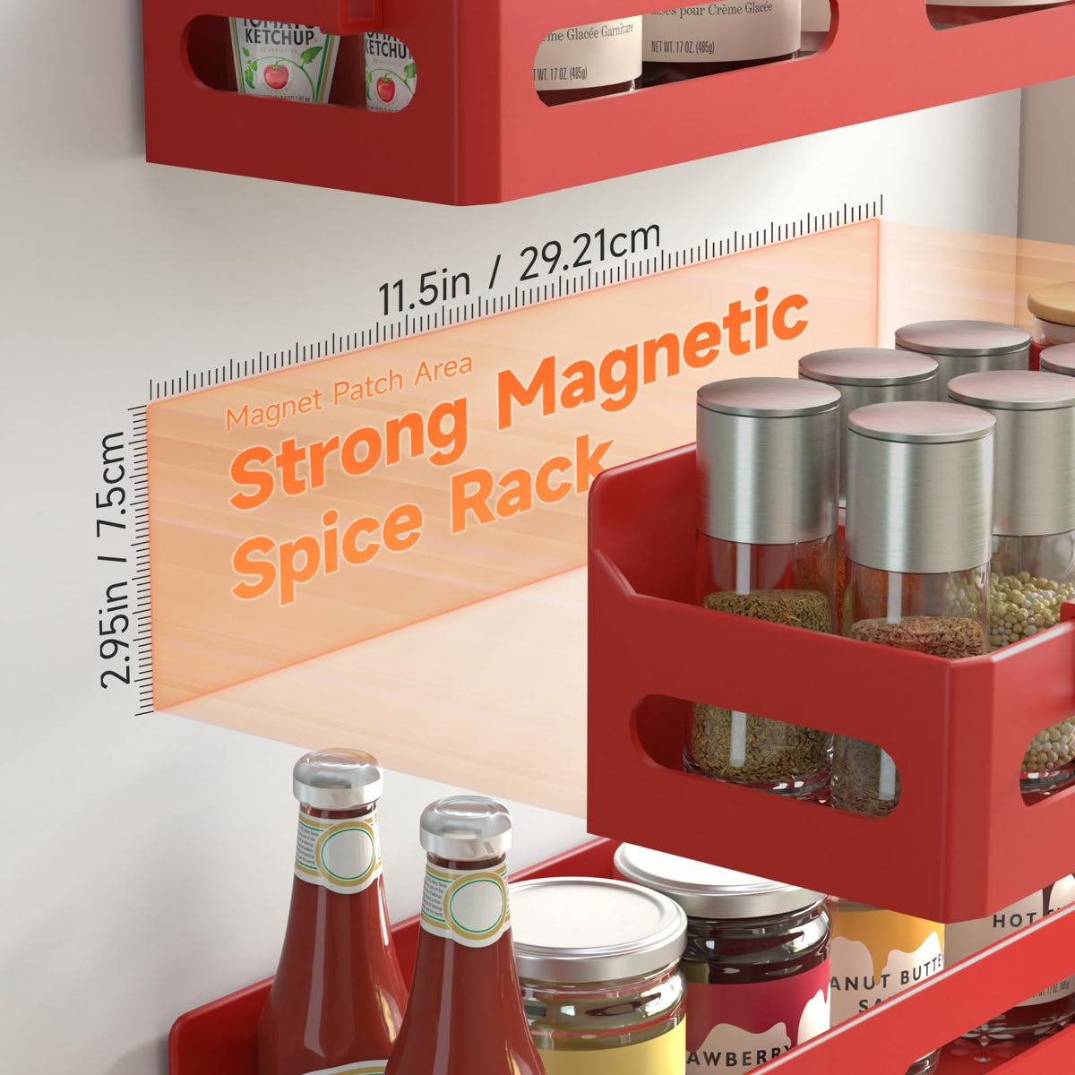 Sevenblue multipurpose magnetic shelf adds versatile storage for kitchen and bathroom.