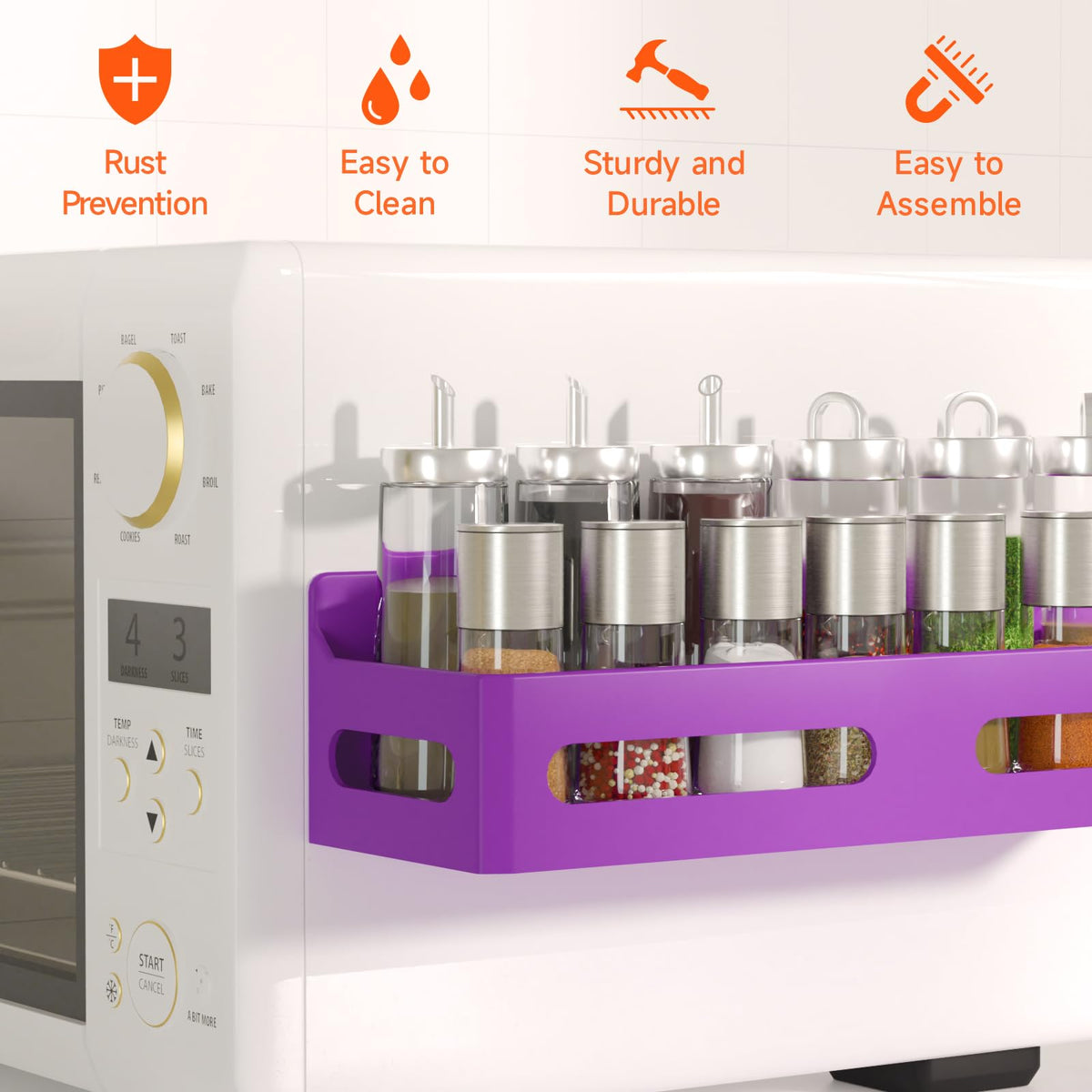 Sevenblue multipurpose storage rack works on any magnetic surface