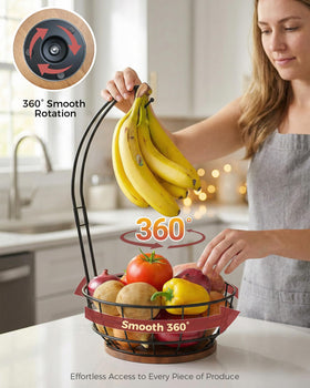 Sevenblue pro metal countertop fruit bowl holds ample produce with a sleek look