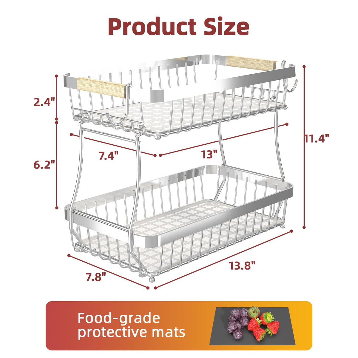 Sevenblue protective mats prevent slipping and protect small fruits.