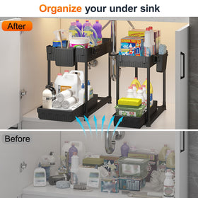Sevenblue pull-out-drawer with hooks provides quick access to frequently used items