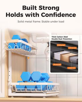Sevenblue reinforced 1-inch steel construction supports up to 50 lbs.