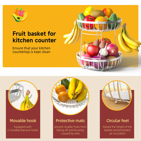 Sevenblue removable hooks suspend bananas and grapes to prevent bruising.