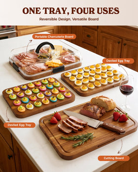 Sevenblue reversible display and deli board for versatile serving.