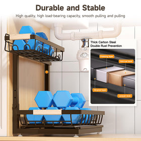 Sevenblue rust-resistant baked finish on under-sink organizer