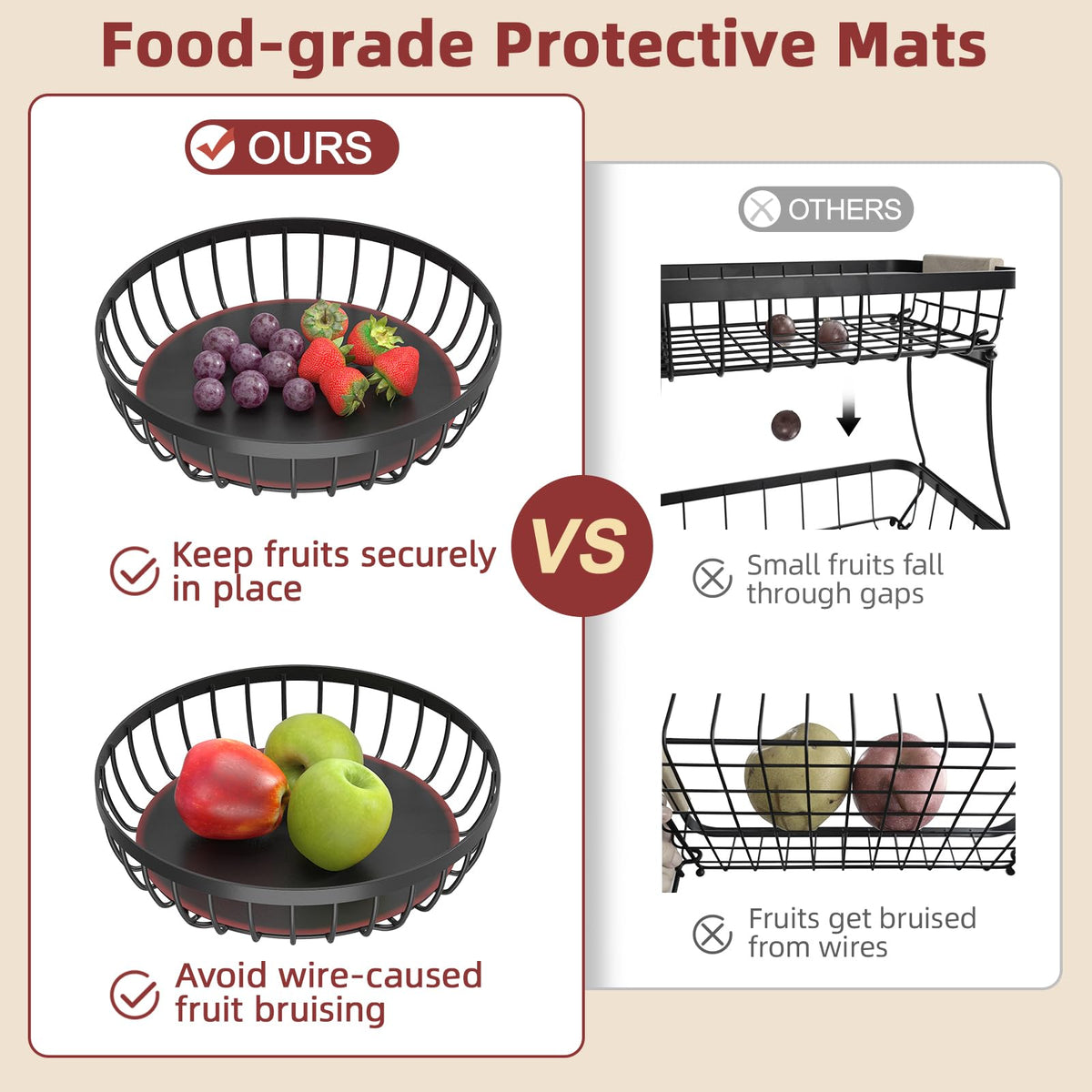 Sevenblue rustproof heavy-duty iron construction ensures durability on countertops.