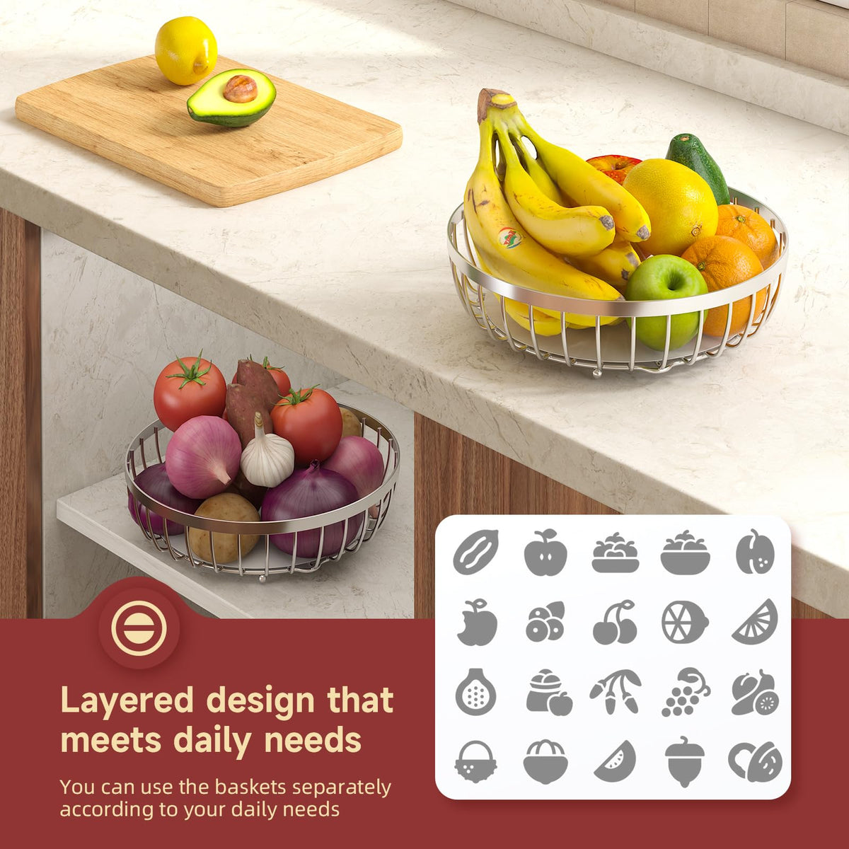 Sevenblue rustproof iron construction ensures durable kitchen storage for years.