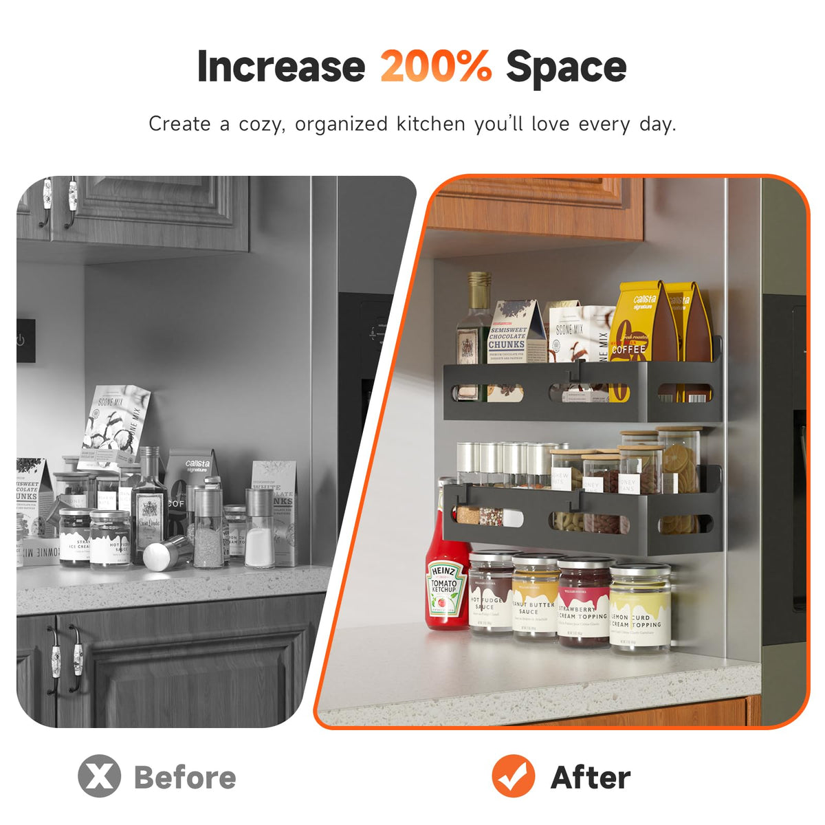 Sevenblue rack accommodates up to 12 spice jars or bottles