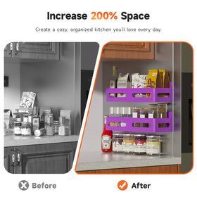 Sevenblue spice rack on fridge holds up to 12 jars for organized seasoning
