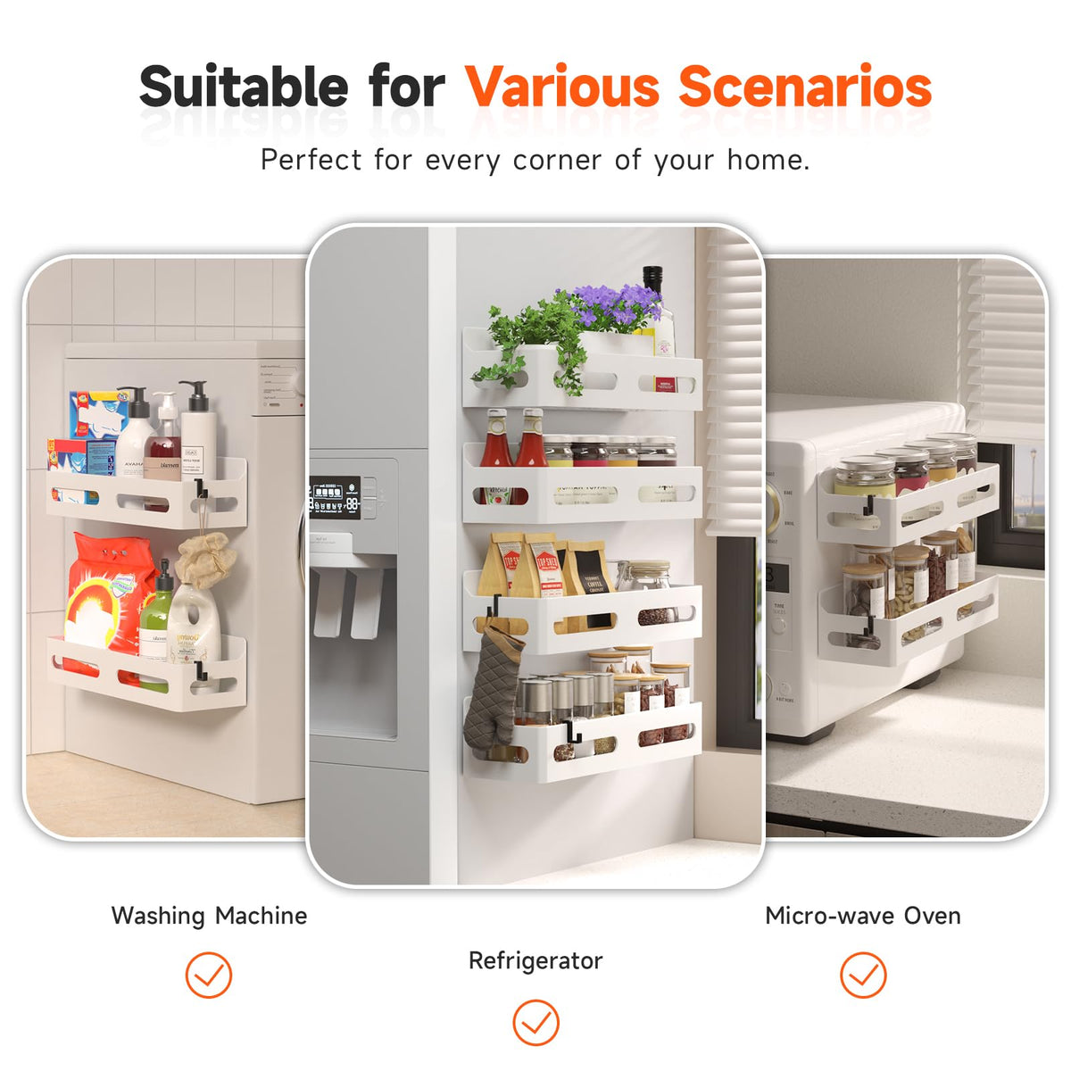 Sevenblue stable fridge-door mount saves counter space with secure fit.