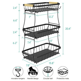 Stackable design of Sevenblue basket saving counter space in a busy kitchen.