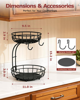 Sevenblue two-in-one fruit and vegetable holder keeps produce organized.