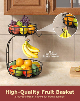 Sevenblue two-tier design separates fruits and vegetables for easy access